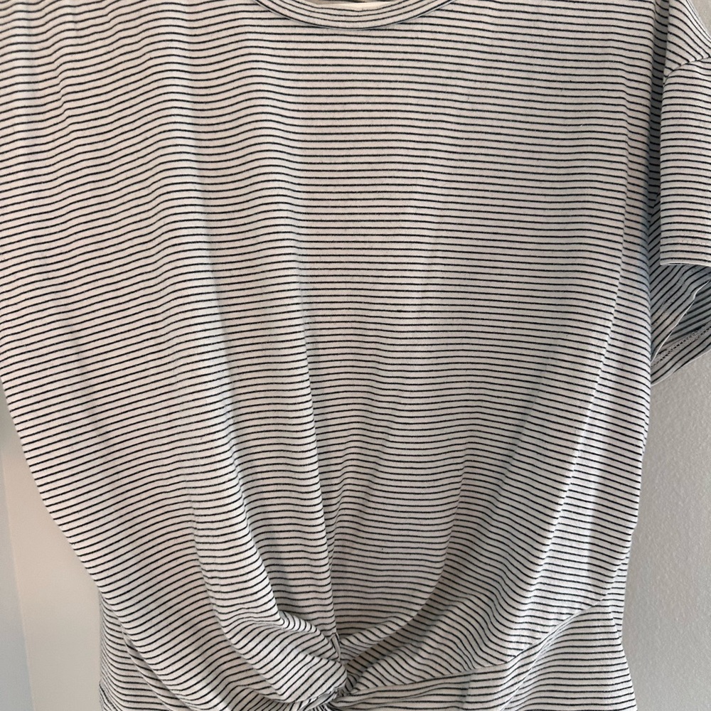 Striped Knot-Front Women's Top